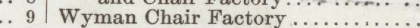 The index line reading Wyman Chair Factory in the 1905 atlas
