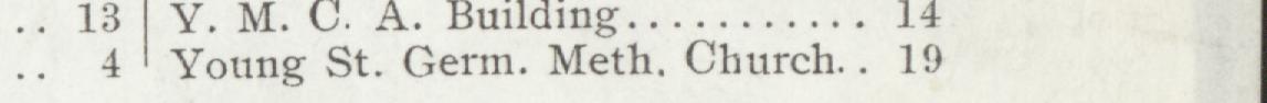 The line reading Young St. Germ. Meth. Church in the 1905 atlas index