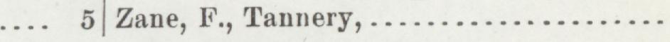 The index line reading Zane, F., Tannery in the 1905 atlas