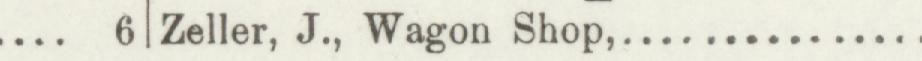 The index line reading Zeller, J., Wagon Shop in the 1896 atlas
