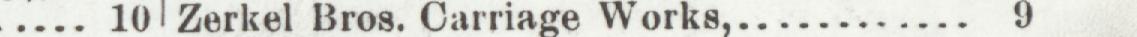 The line reading Zerkel Bros. Carriage Works in the 1905 atlas index
