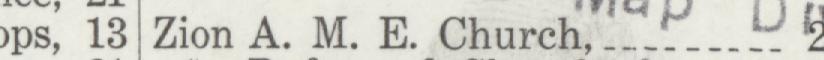 The index line reading Zion A. M. E. Church in the 1911 atlas
