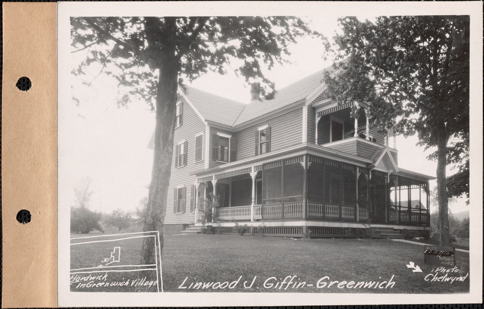 Linwood J. Giffin, house, Greenwich Village, Greenwich, Mass., June 5, 1929 Parcel no. 371-39, Linwood J. and Gladys W. Giffin, Massachusetts Archives - undated