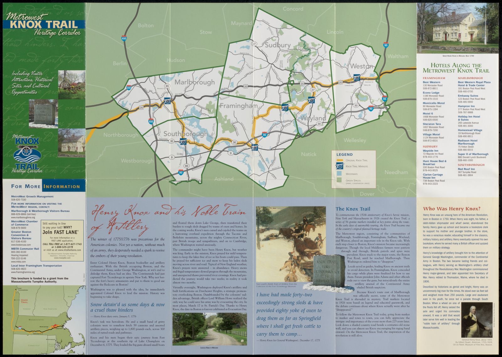 Metrowest Knox Trail heritage corridor including visitor attractions, historical sites, and cultural opportunities, Wayland Free Public Library - undated