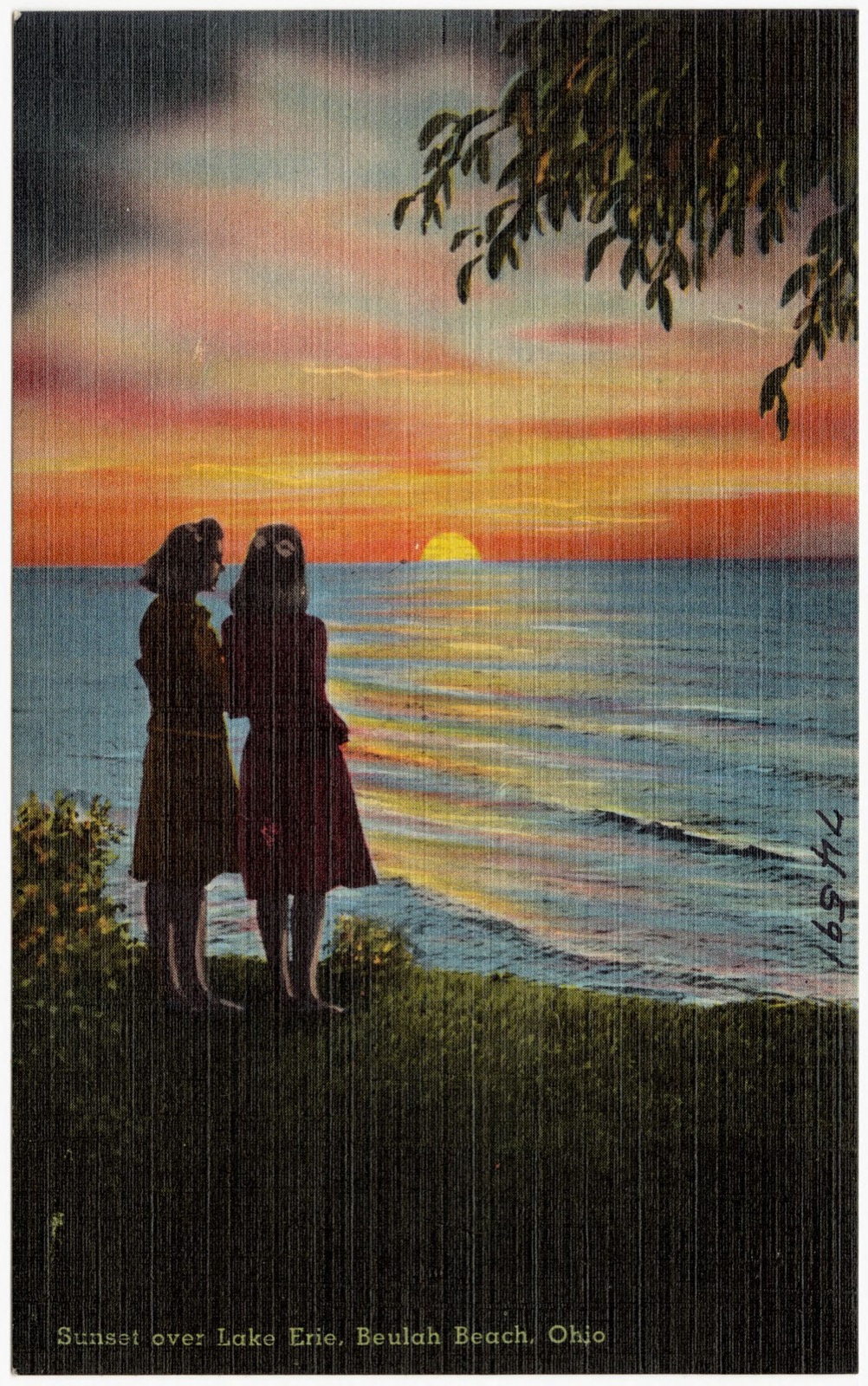 Sunset over Lake Erie, Beulah Beach, Ohio, Boston Public Library - undated