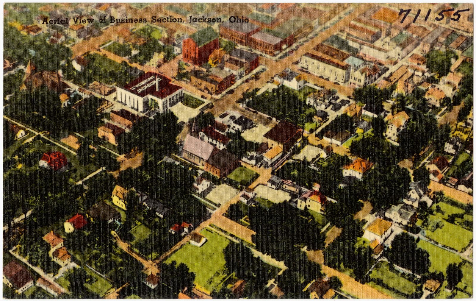 Aerial view of Business section, Jackson, Ohio, Boston Public Library - undated