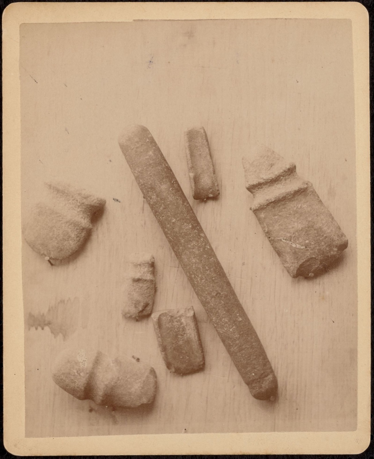 Indian implements found in Stoughton and Sharon, MA, Sharon Public Library - undated