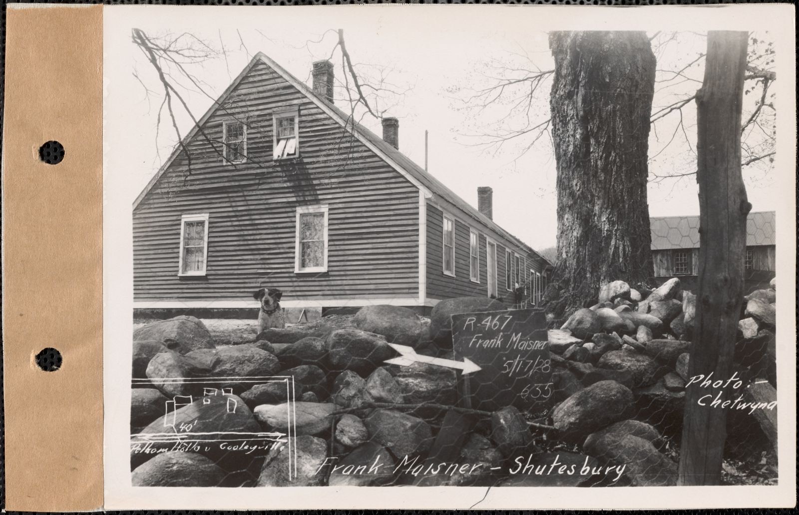 Frank Maisner, house, Shutesbury, Mass., May 17, 1928 Parcel no. 467-14, Frank Maisner, Massachusetts Archives - undated