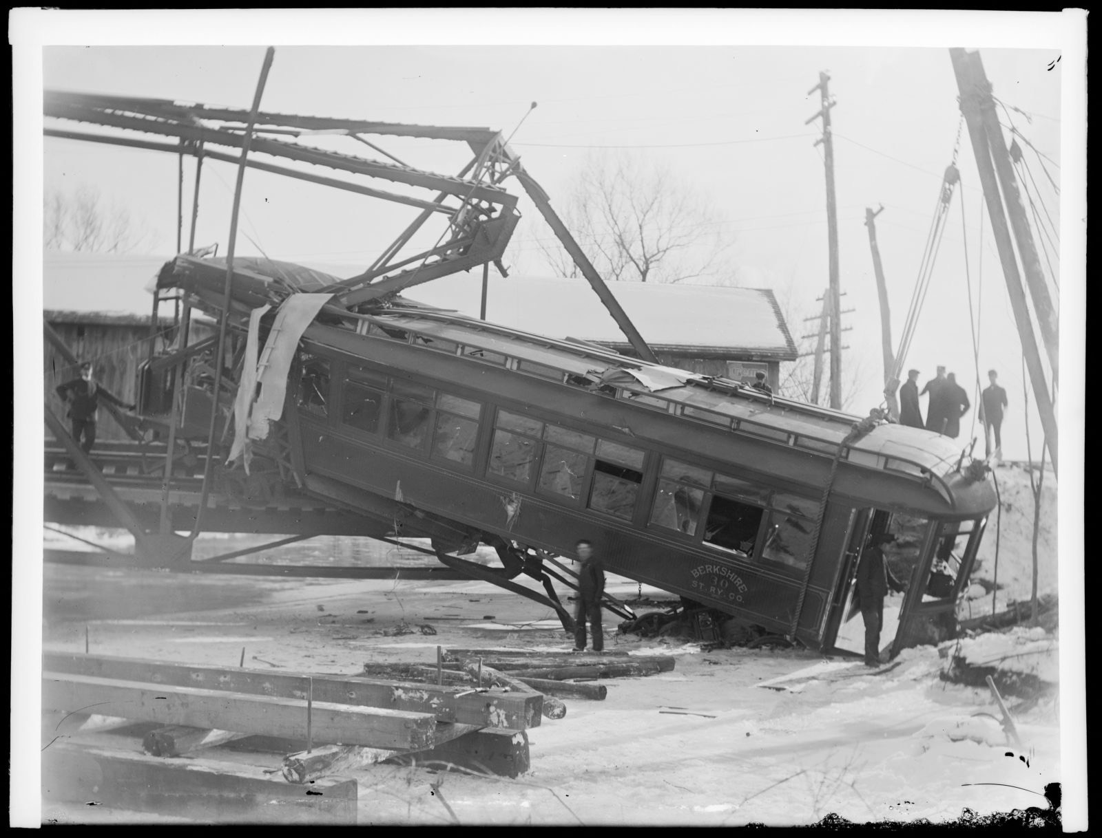 Trolley car crash, Lenox Library Association - undated