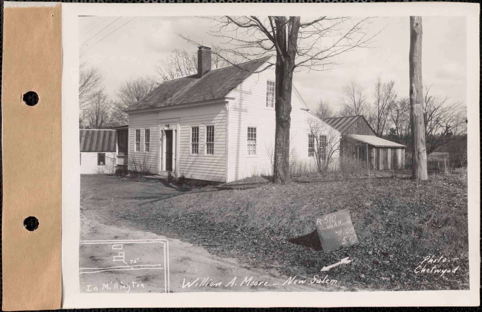 William A. Moore, house, etc., Millington, New Salem, Mass., Apr. 17, 1928 Parcel no. 510-24, William A. Moore, Massachusetts Archives - undated