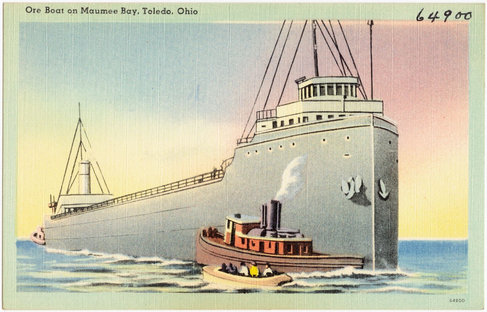 Ore boat on Maumee Bay, Toledo, Ohio, Boston Public Library - undated