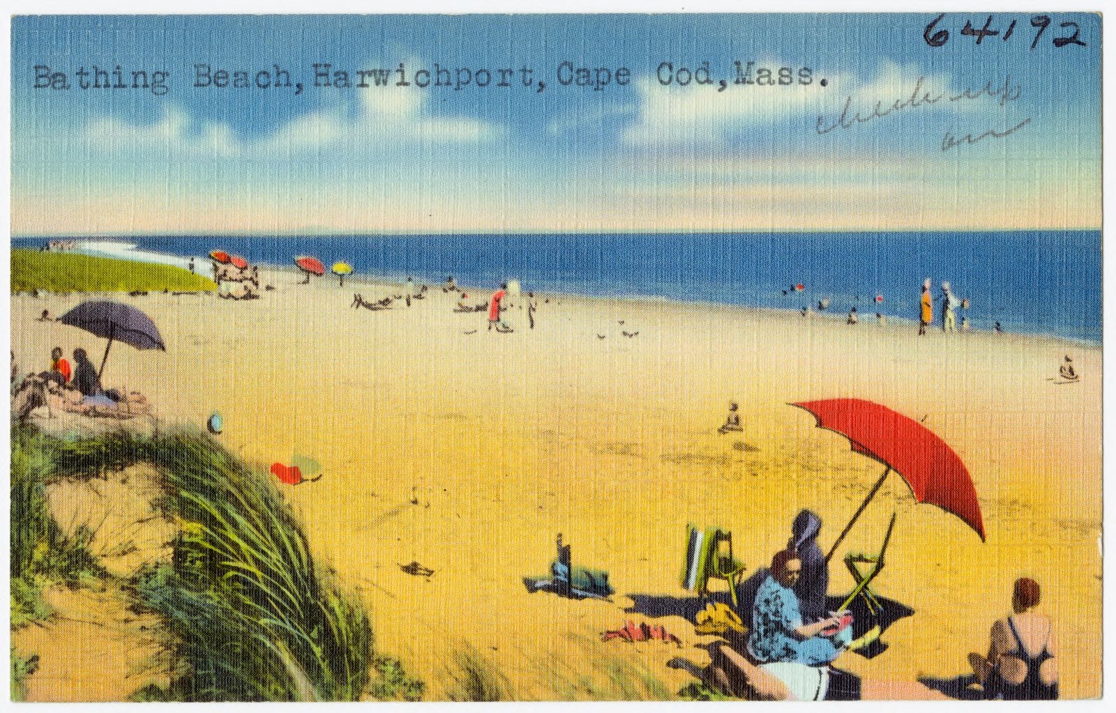Bathing beach, Harwichport, Cape Cod, Mass., Boston Public Library - undated
