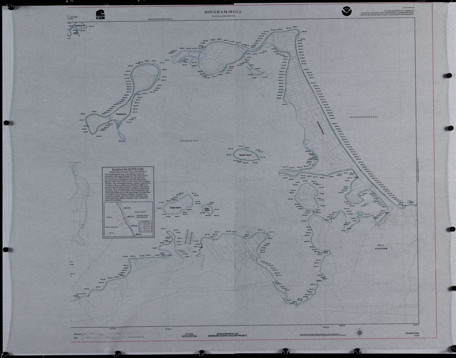 Hingham/Hull Massachusetts Massachusetts CZM shoreline change analysis project, Boston Public Library - undated