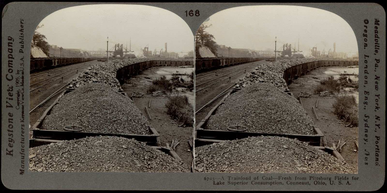 A trainload of coal from Pittsburg coal mines for Lake Superior Ports, Boston Public Library - undated