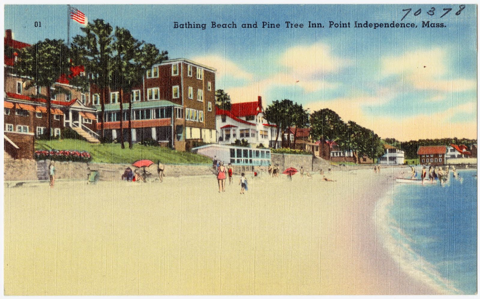 Bathing beach and Pine Tree Inn, Point Independence, Mass., Boston Public Library - undated