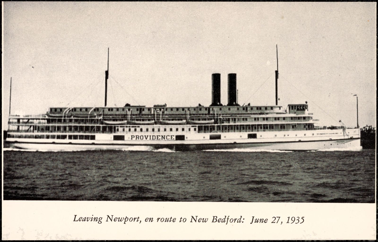 Leaving Newport en route to New Bedford: June 27, 1935, Fall River Public Library - undated