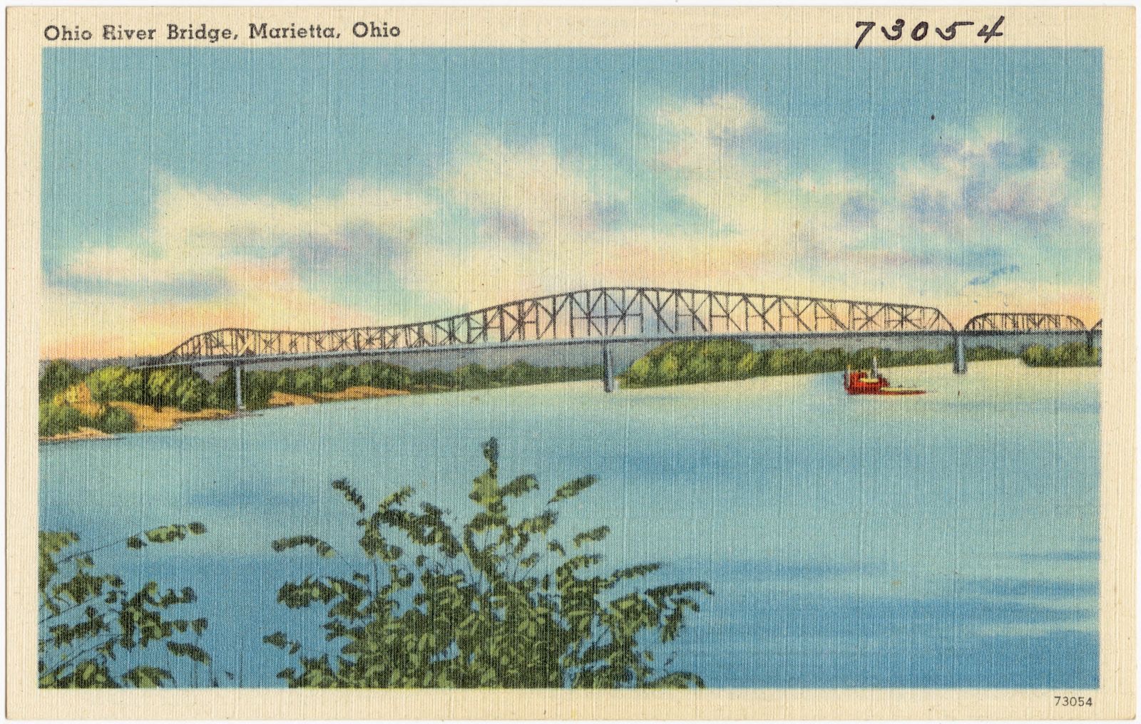 Ohio River Bridge, Marietta, Ohio, Boston Public Library - undated