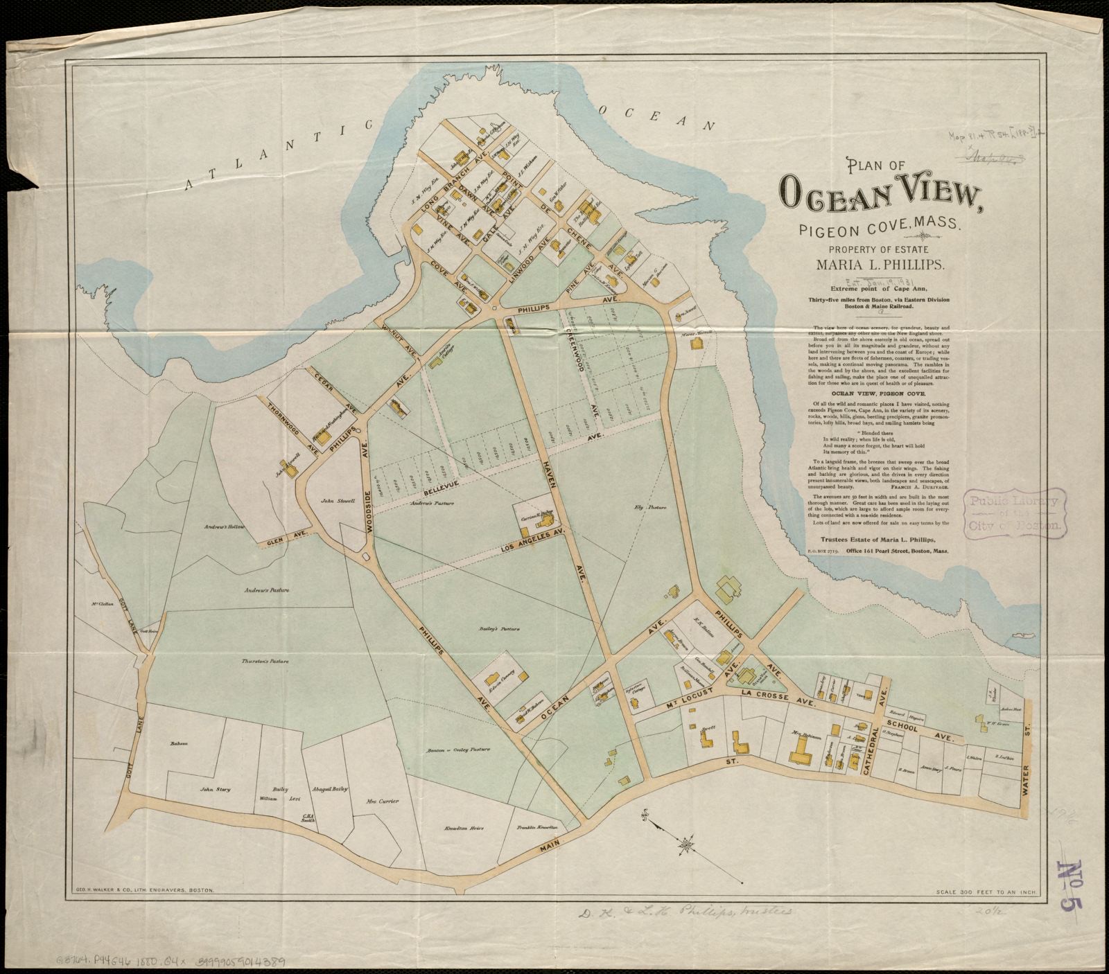 Plan of Ocean View, Pigeon Cove, Mass, Boston Public Library - undated
