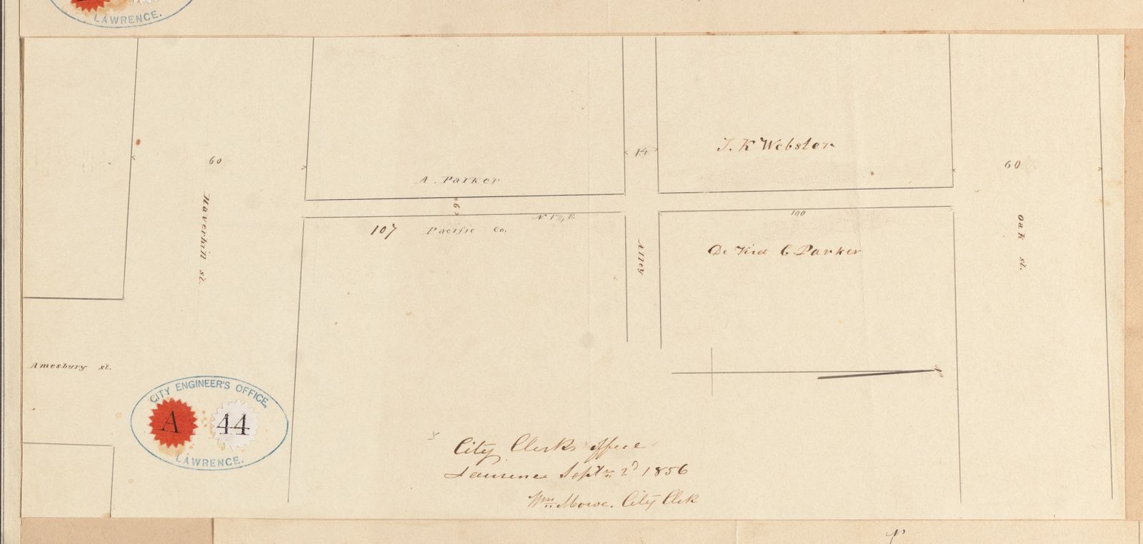 Alleys between Haverhill St. and Oak St., Lawrence Public Library - undated