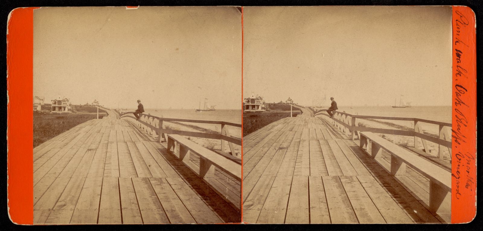 Plank walk, Oak Bluffs, Martha's Vineyard, Boston Public Library - undated