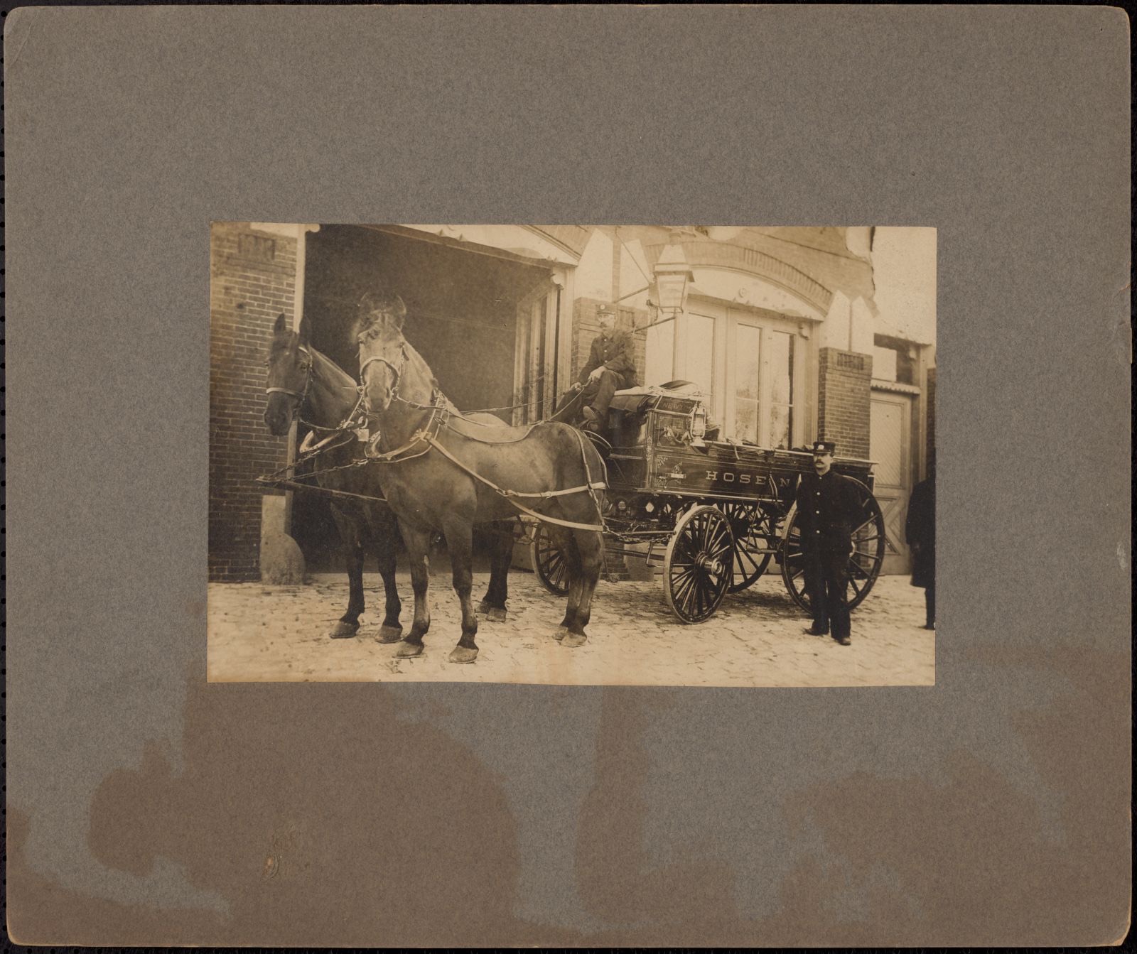 Hose #3 at Newton Centre Fire House, Historic Newton - undated