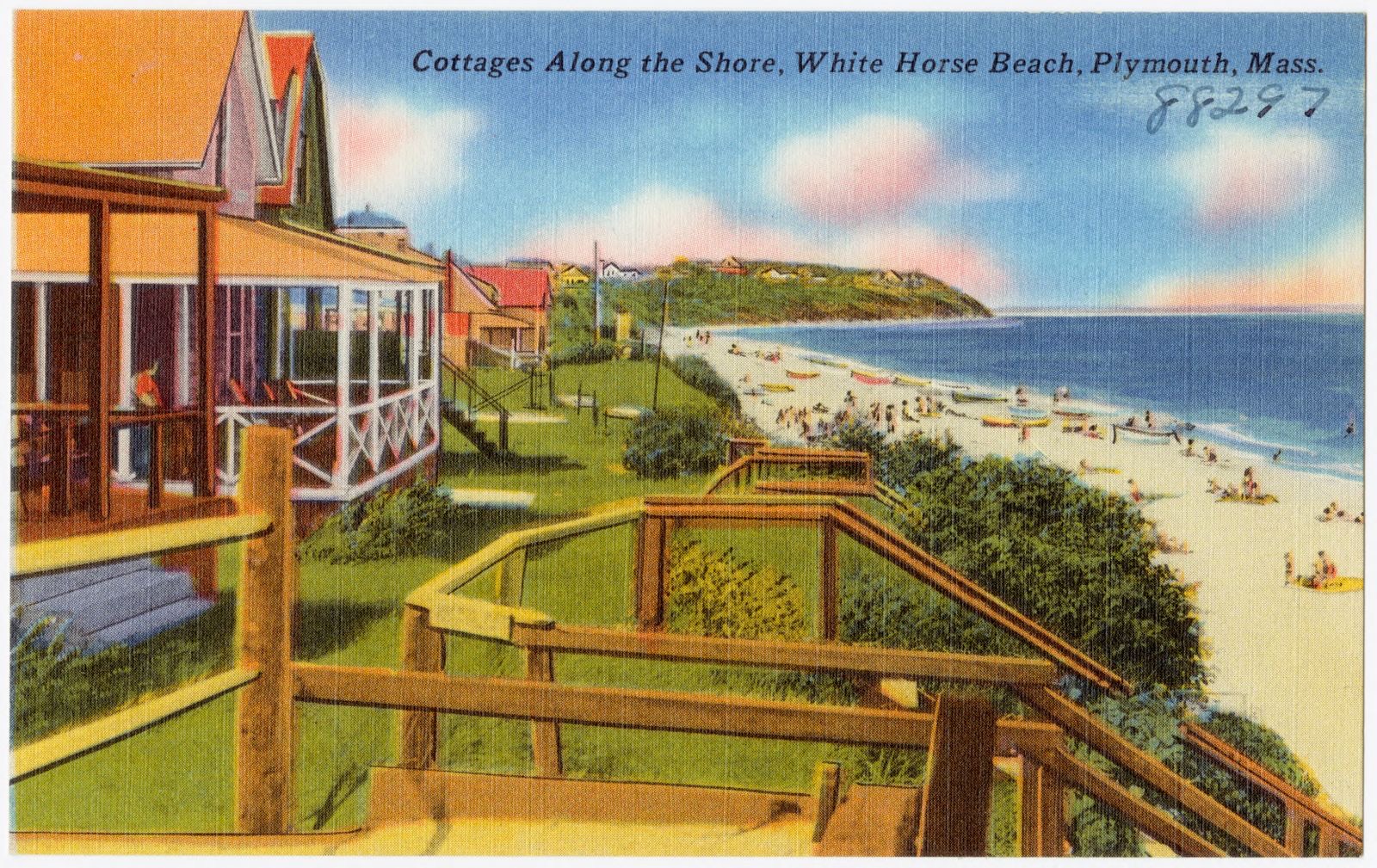 Cottages along the shore, White Horse Beach, Plymouth, Mass., Boston Public Library - undated