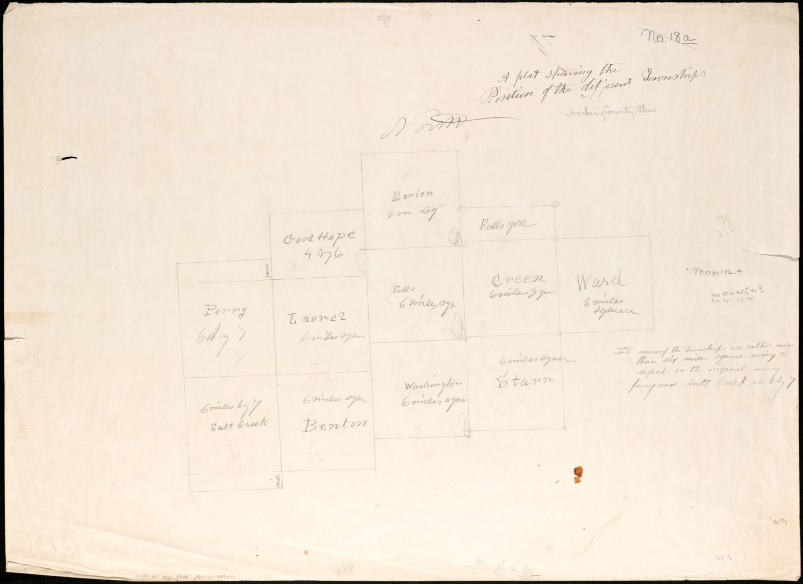 A plat showing the position of the different townships, Boston Public Library - undated