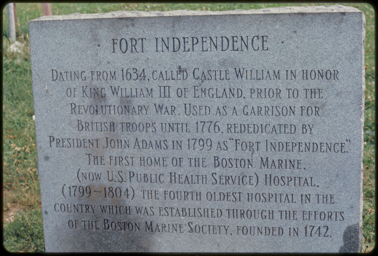 Fort Independence marker, Boston Public Library - undated