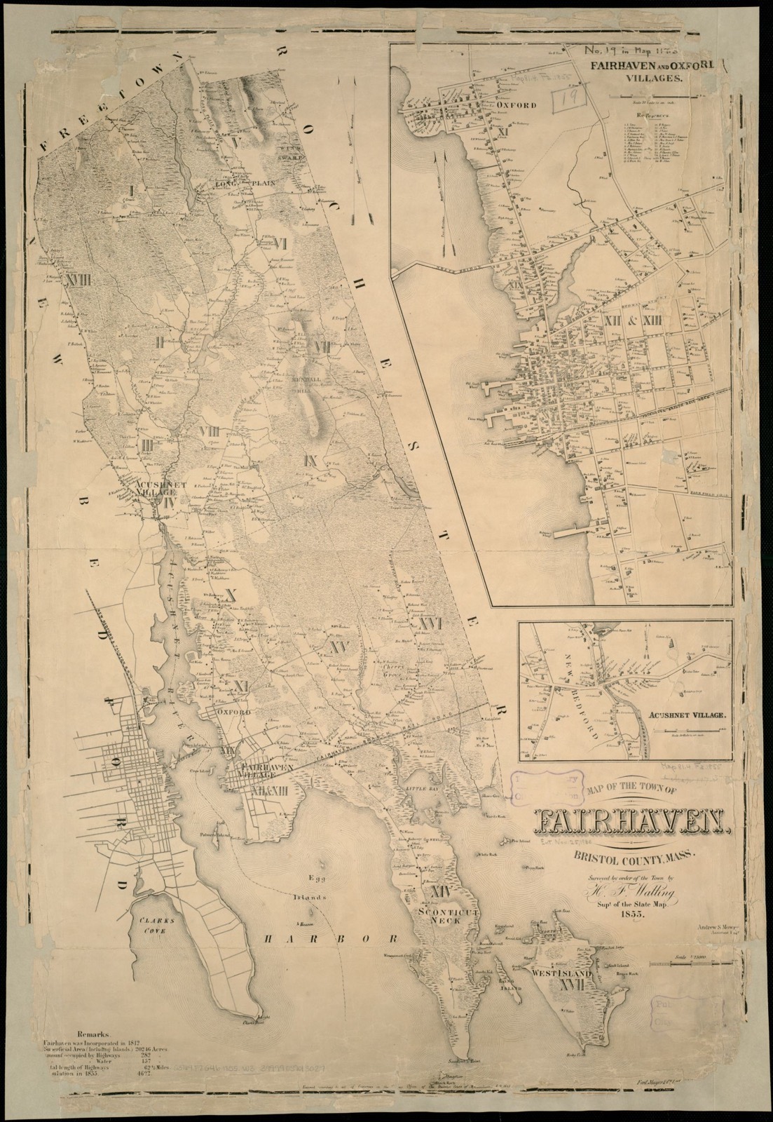 Map of the town of Fairhaven, Bristol County, Mass surveyed by order of the town, Boston Public Library - undated