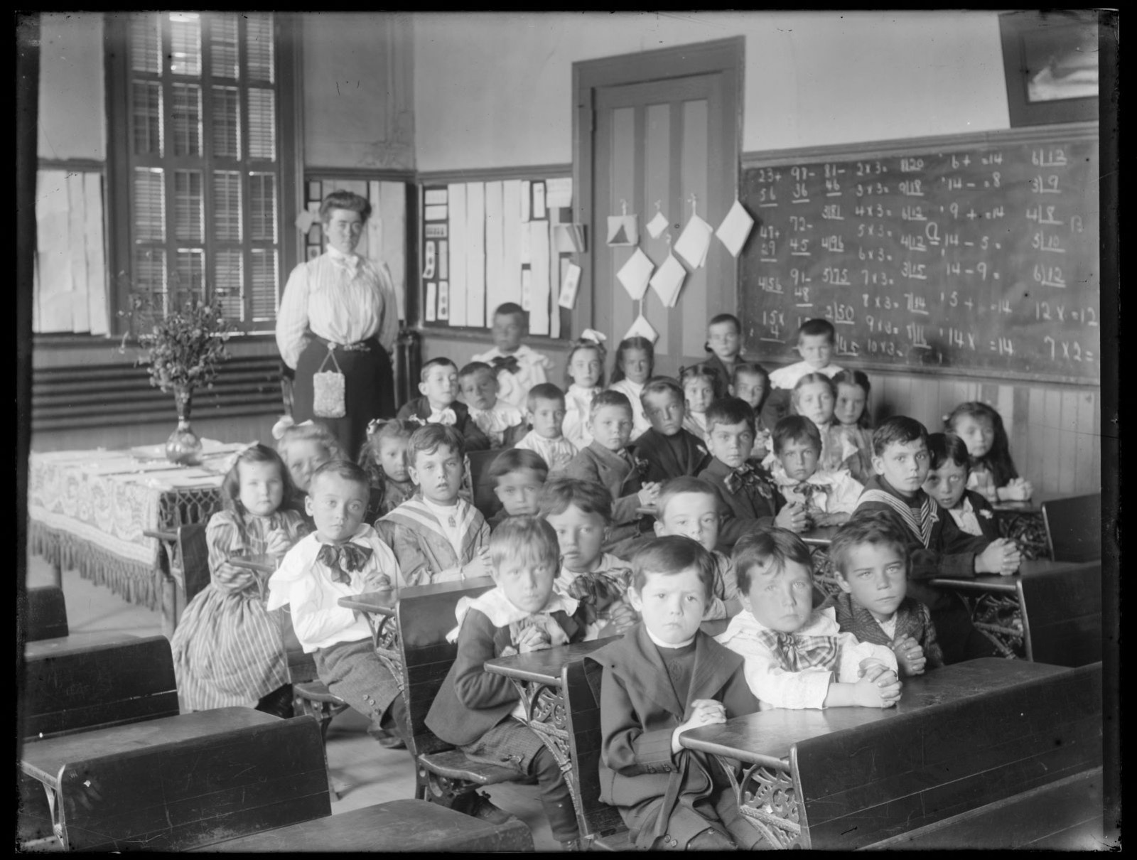 Classroom in Lenox Dale school house where fire house stands now, Lenox Library Association - undated