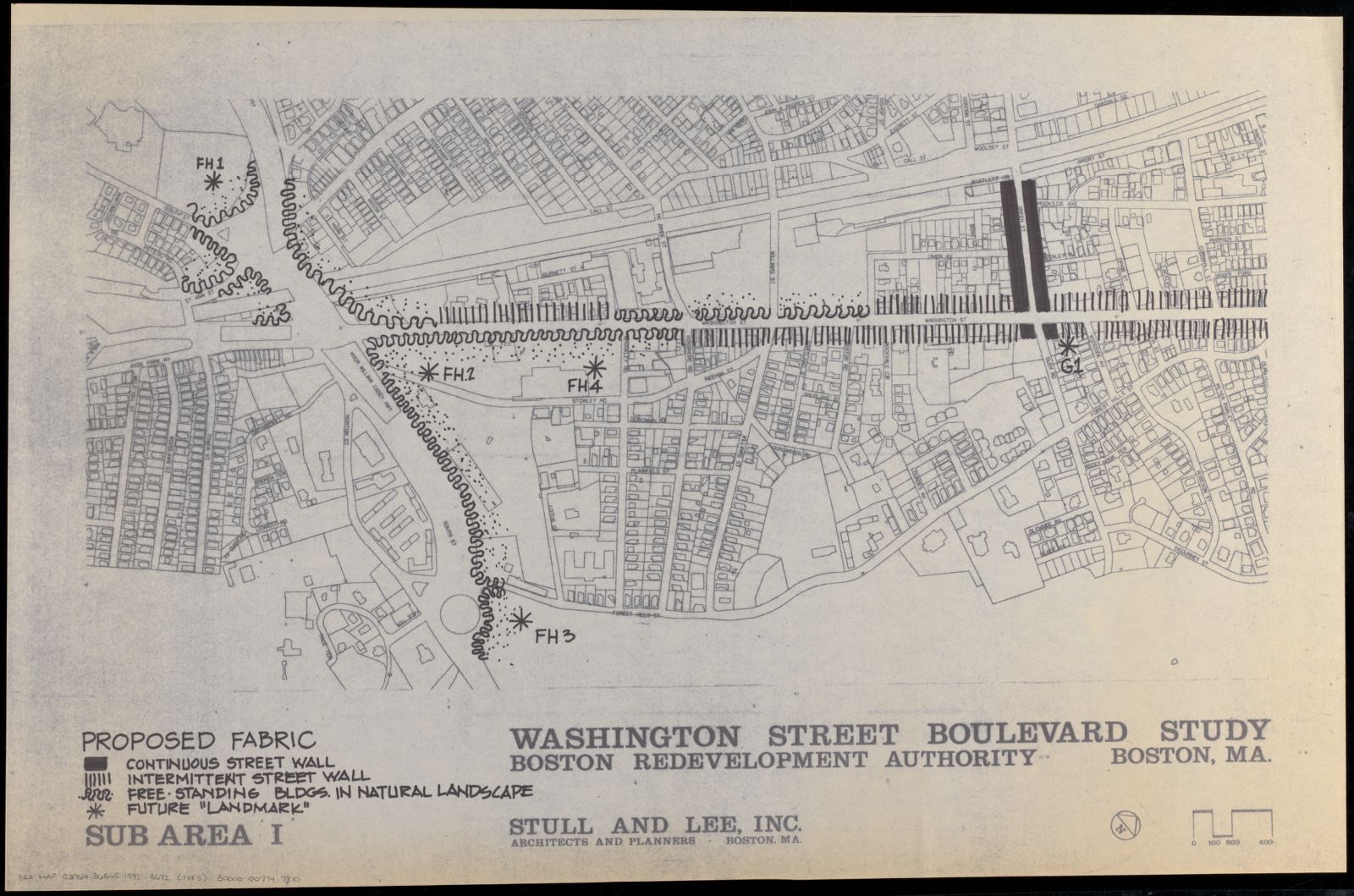 Washington Street boulevard study proposed fabric, Boston Public Library - undated