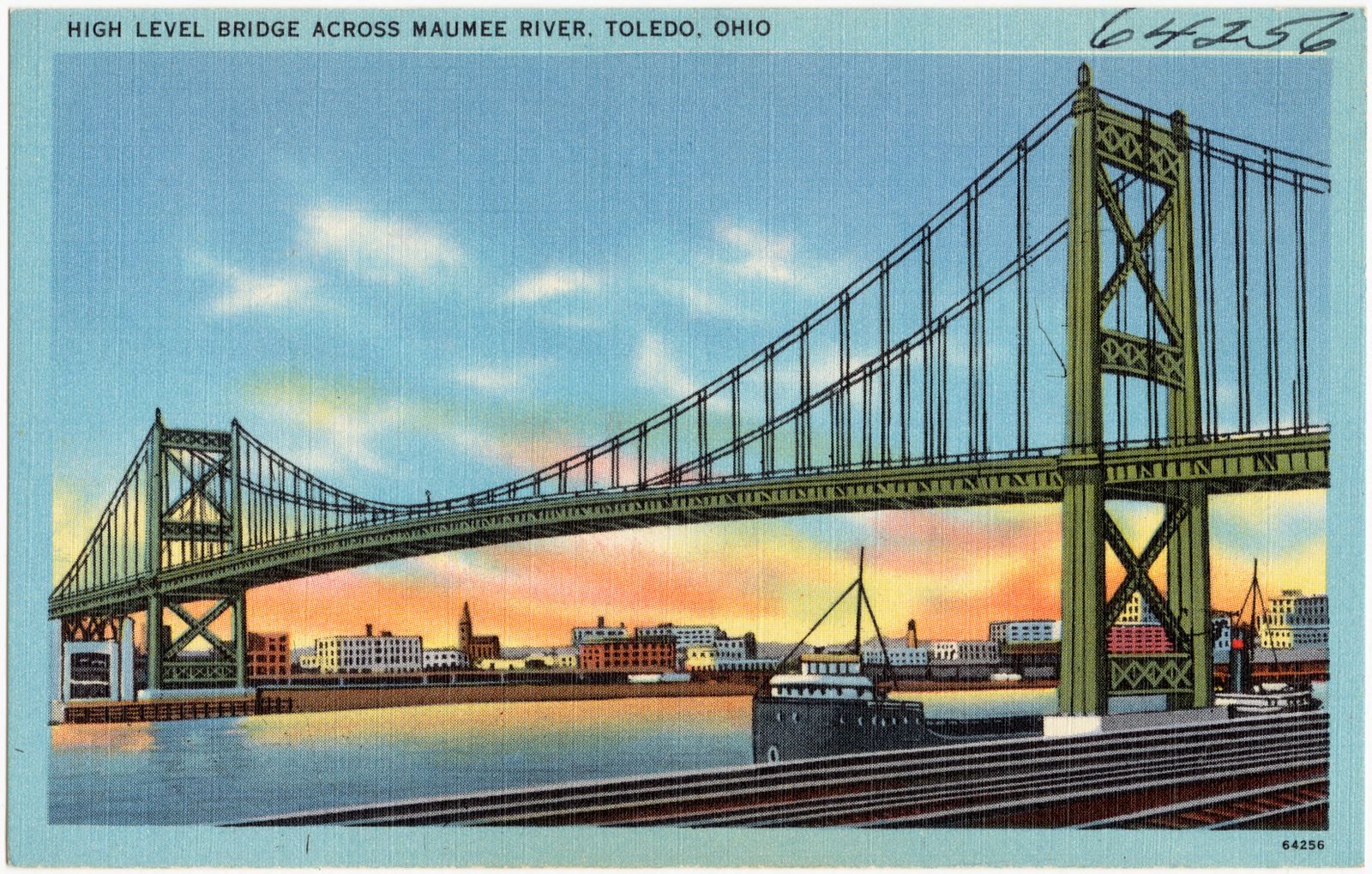 High level bridge across Maumee River, Toledo, Ohio, Boston Public Library - undated