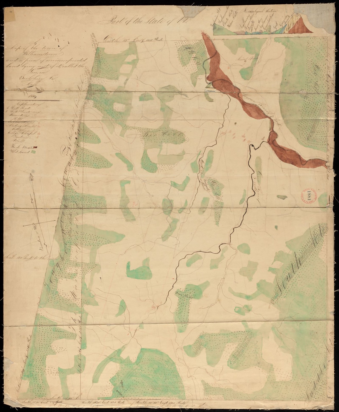 Plan of Williamstown made by John Mills, dated 1830, Massachusetts Archives - undated