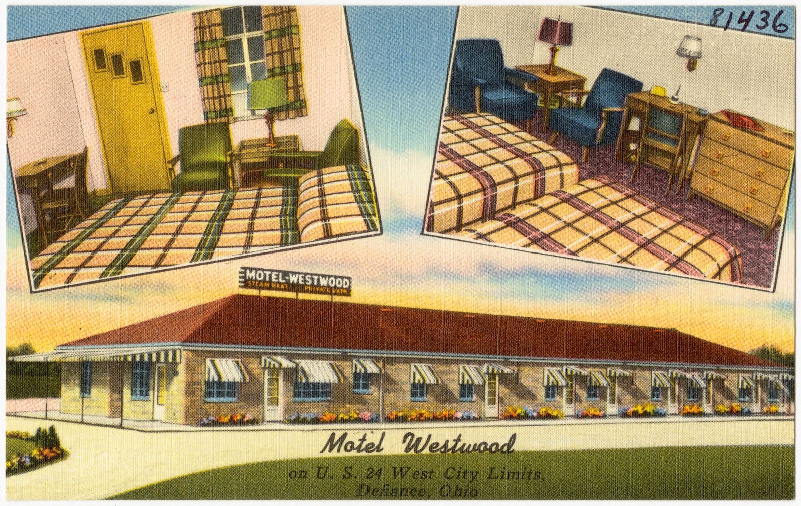 Motel westwood, on U.S. 24 west city limits, Defiance, Ohio, Boston Public Library - undated