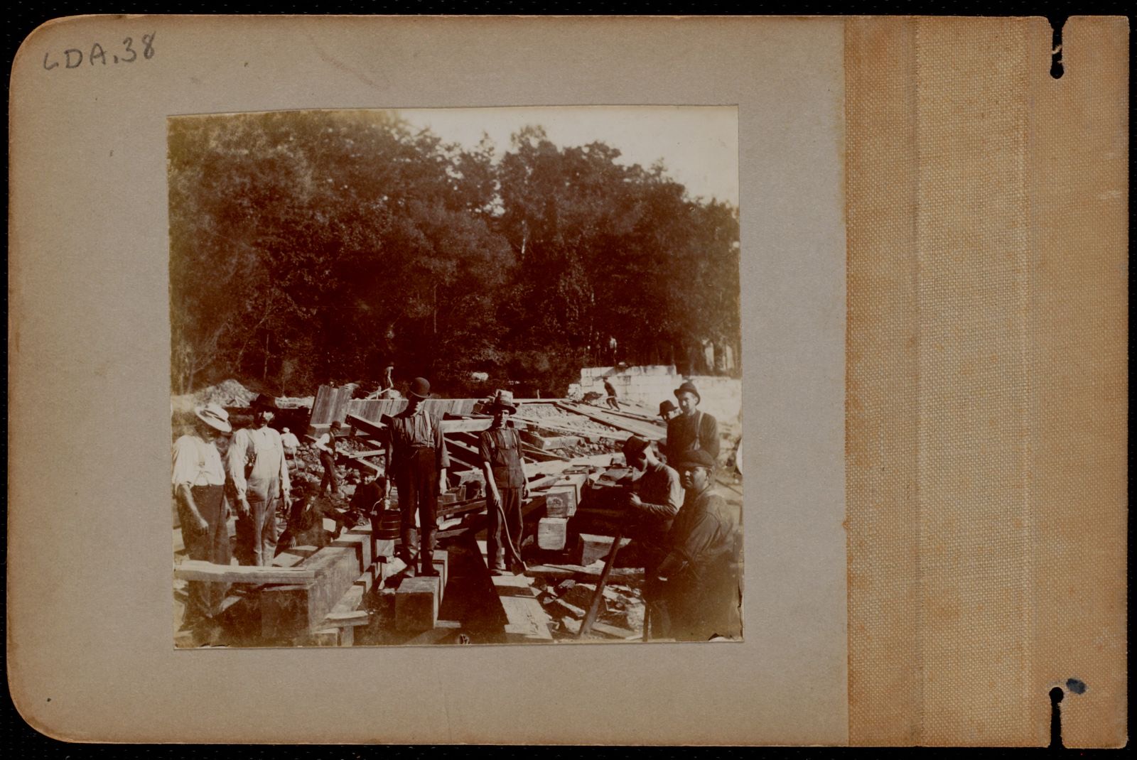 Men at a construction site, Lenox Library Association - undated