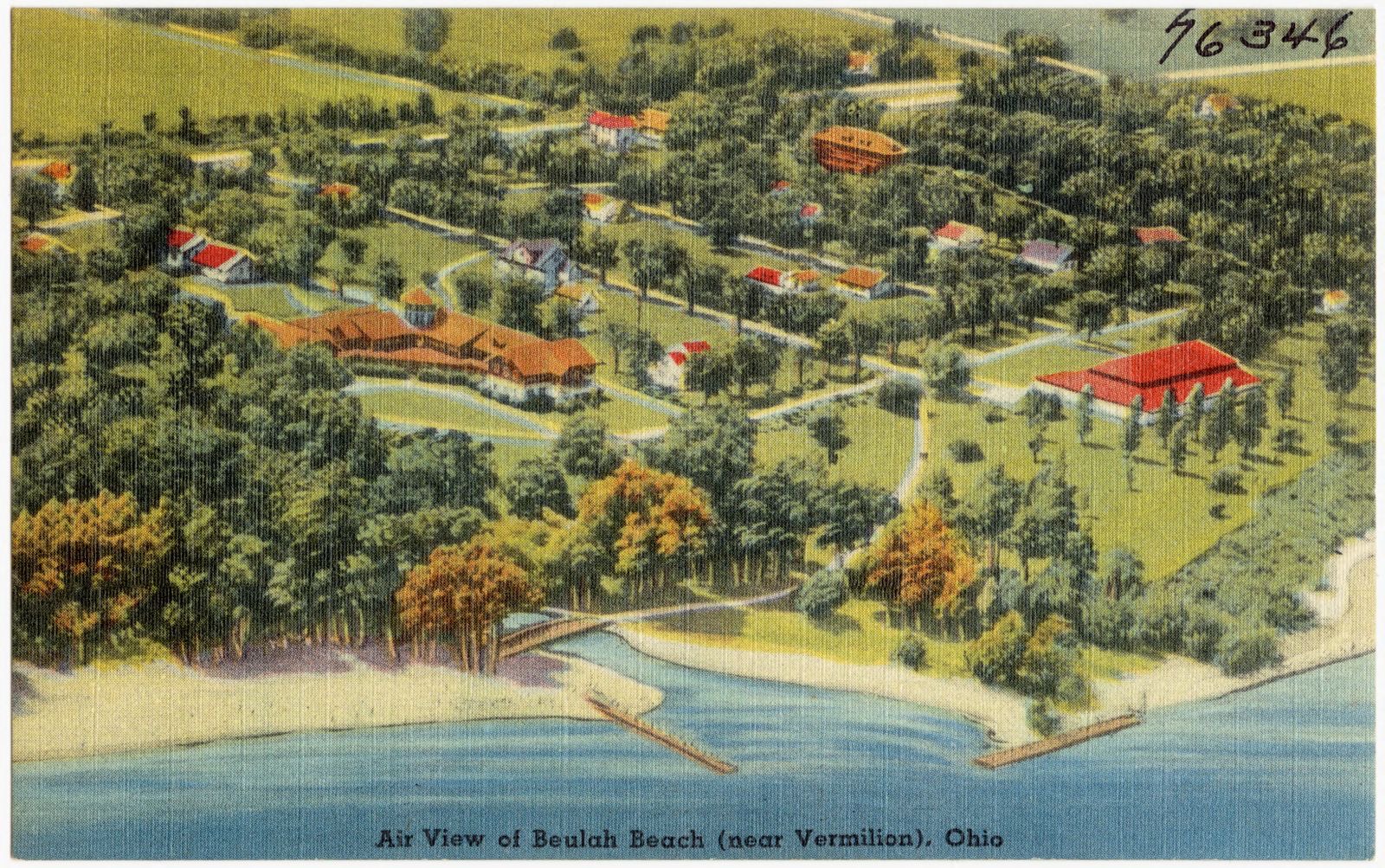 Air view of Beulah Beach (near Vermilion), Ohio, Boston Public Library - undated