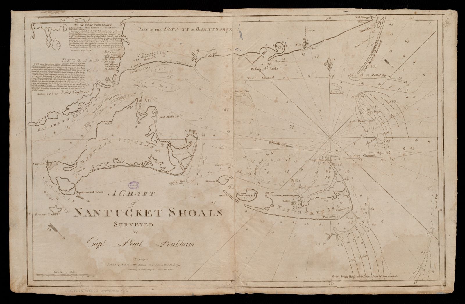 A chart of Nantucket Shoals, Boston Public Library - undated