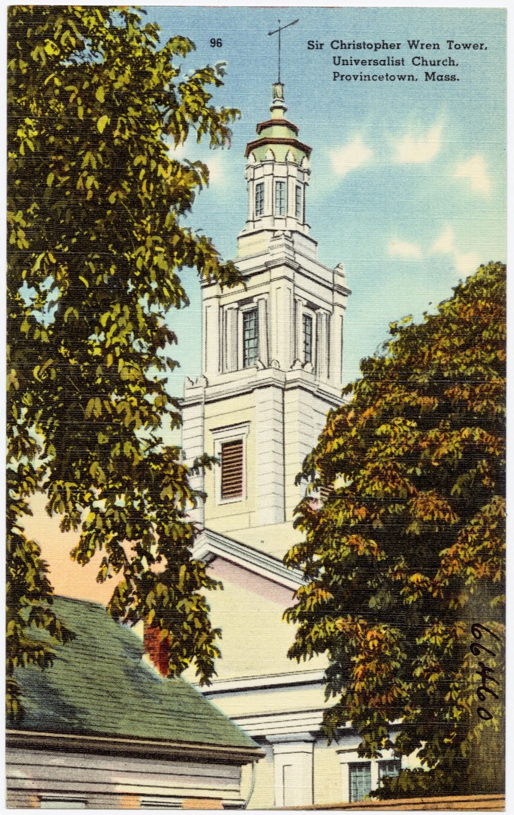 Sir Christopher Wren Tower, Universalist Church, Provincetown, Mass., Boston Public Library - undated