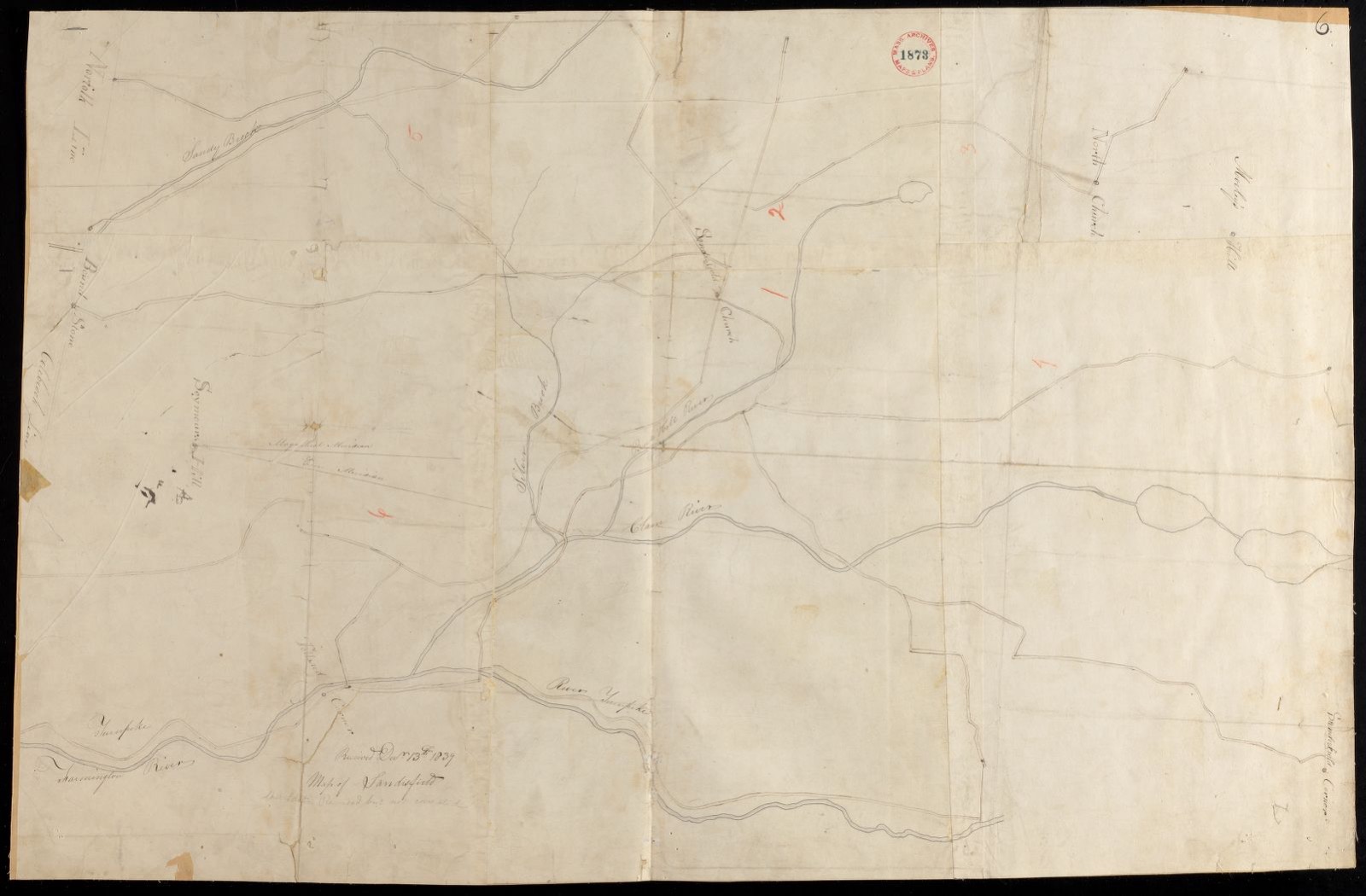 Plan of Sandisfield made by Luke, Barber, dated December 24, 1830, Massachusetts Archives - undated