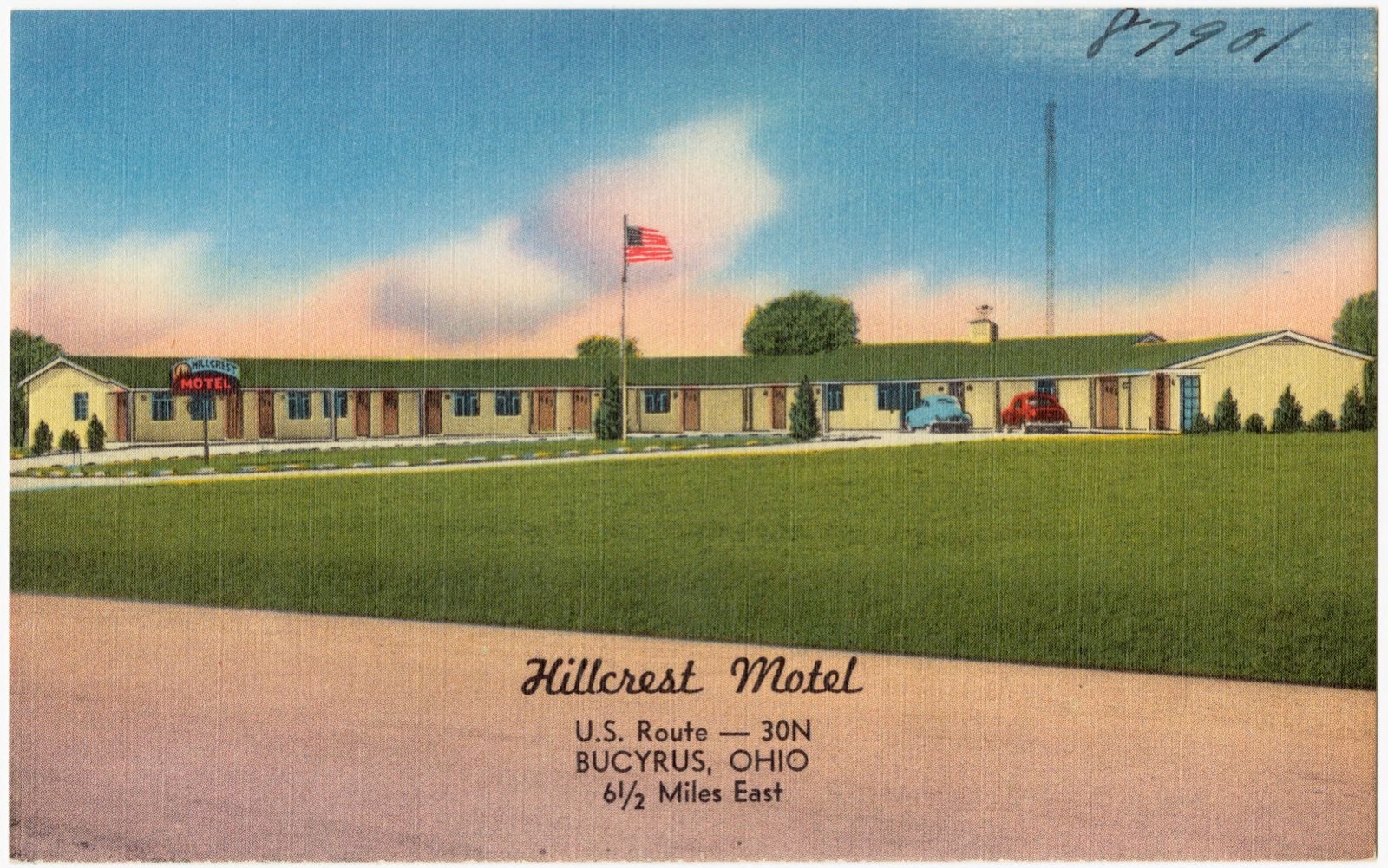 Hillcrest Motel, U.S. Route -- 30N, Bucyrus, Ohio, 6 1/2 miles east, Boston Public Library - undated