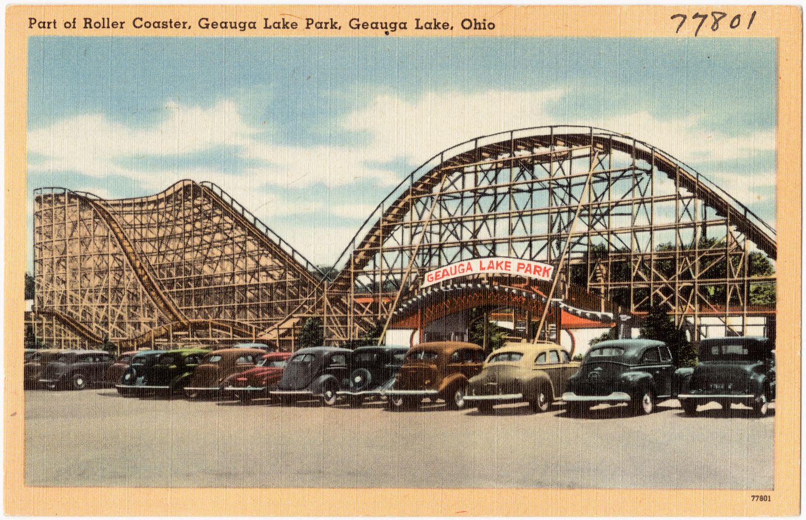 Part of roller coaster, Geauga Lake Park, Geauga Lake, Ohio, Boston Public Library - undated