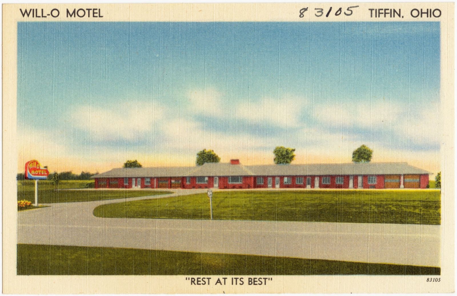 Will-O Motel, Tiffin, Ohio, "Rest at its best", Boston Public Library - undated