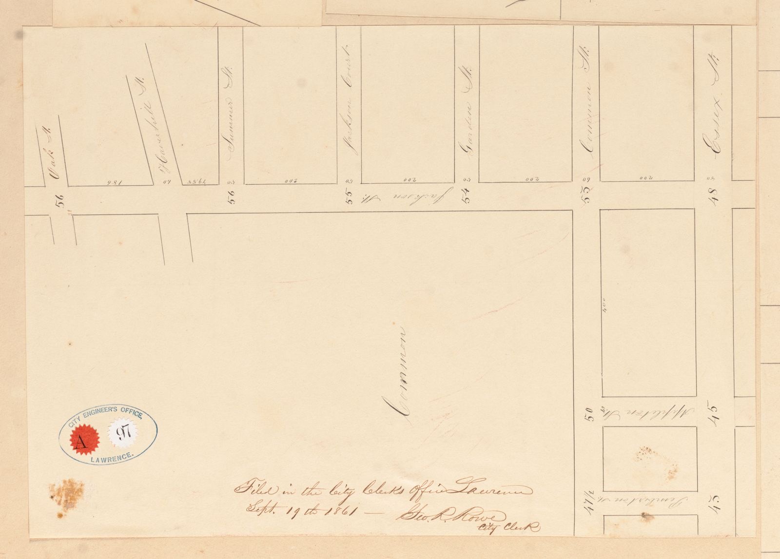 Jackson St. between Oak St. and Essex St., Lawrence Public Library - undated