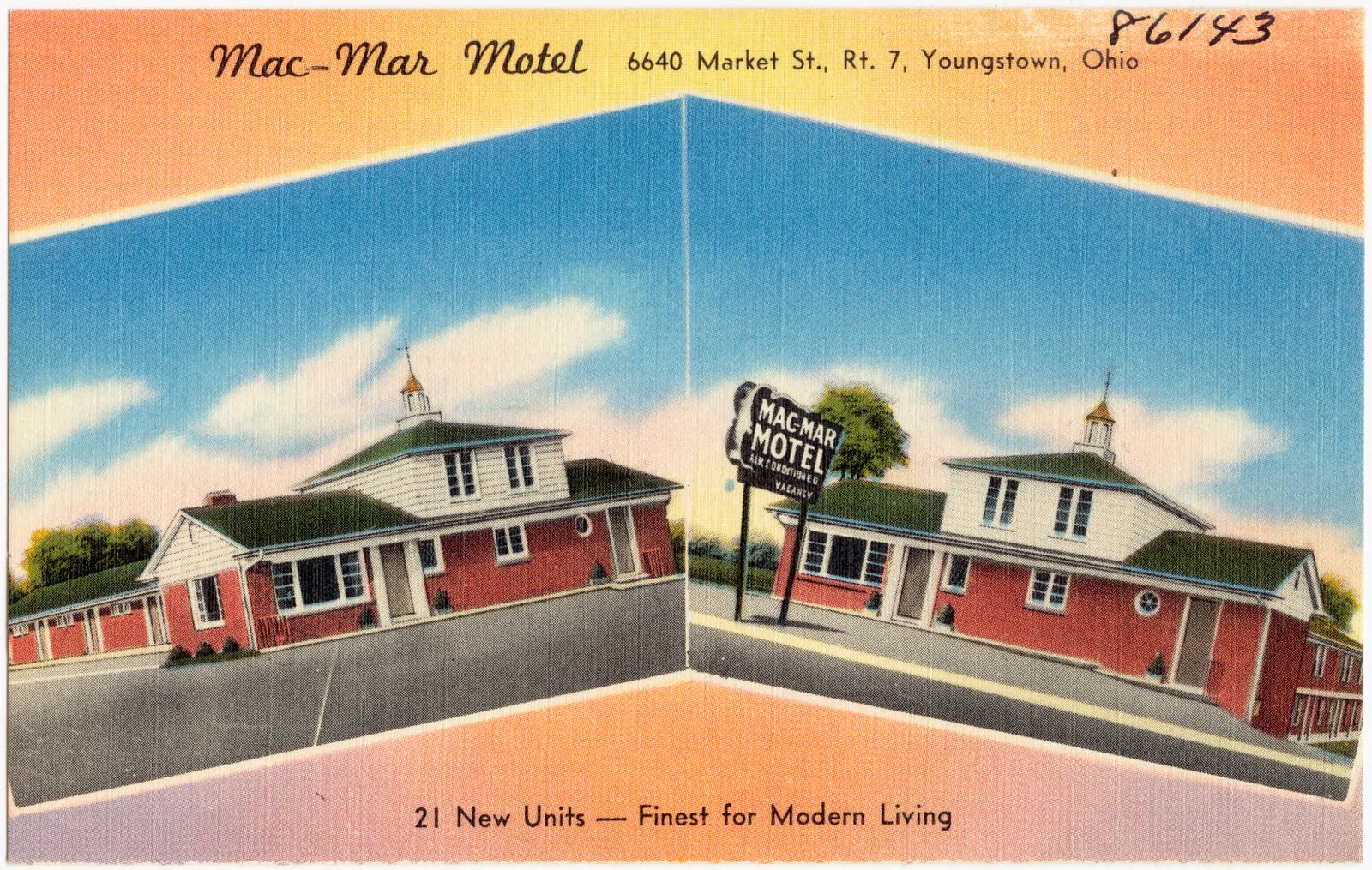 Mac-Mar Motel, 6640 Market St., Rt. 7, Youngstown, Ohio, Boston Public Library - undated
