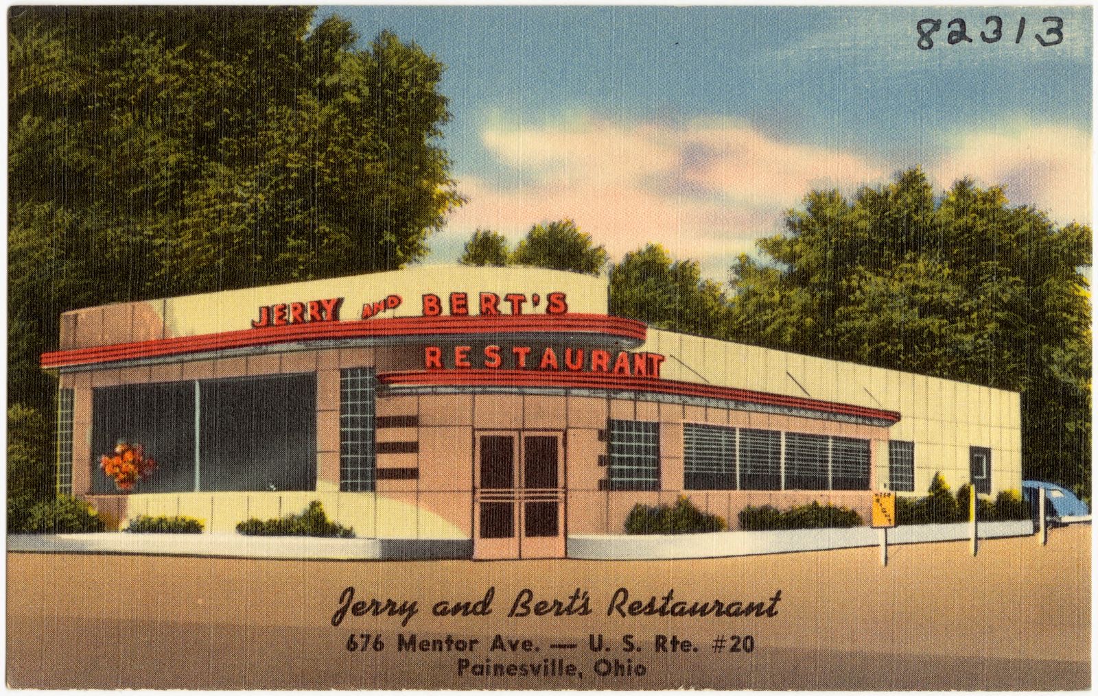 Jerry and Bert's Restaurant, 676 Mentor Ave. -- U.S. Rte. #20, Painesville, Ohio, Boston Public Library - undated