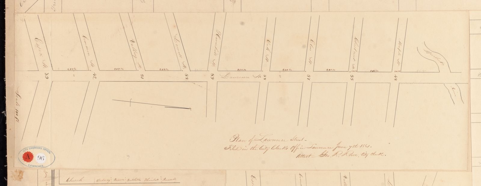 Plan of Lawrence St., Lawrence Public Library - undated