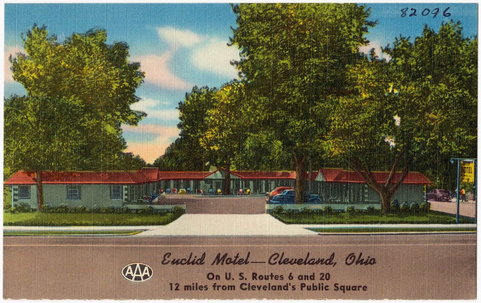 Euclid Motel -- Cleveland, Ohio, on U.S. routes 6 and 20, 12 miles from Cleveland's Public Square, Boston Public Library - undated