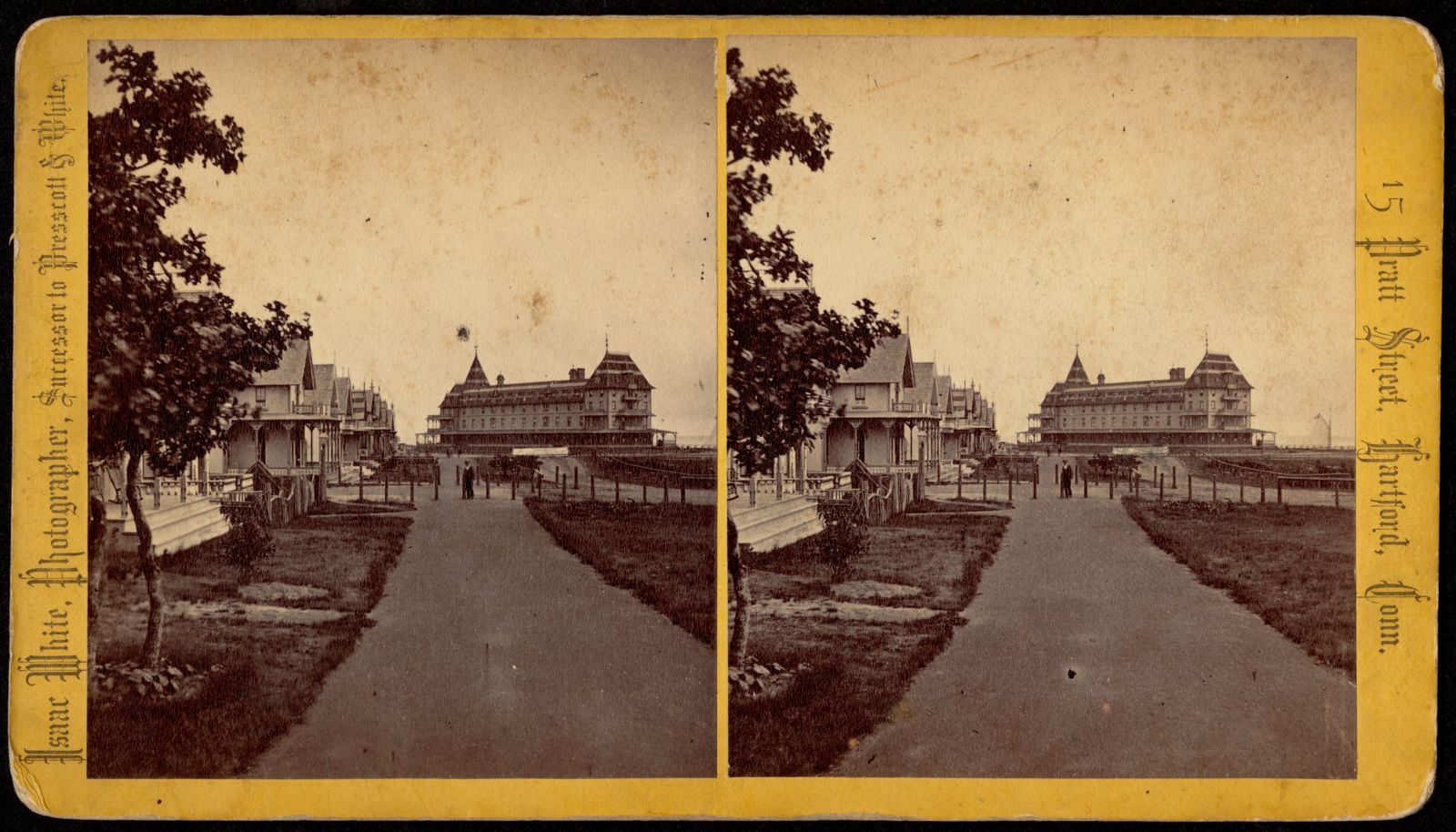 View of Ocean Avenue in Oak Bluffs, with Sea View House in the distance, Boston Public Library - undated