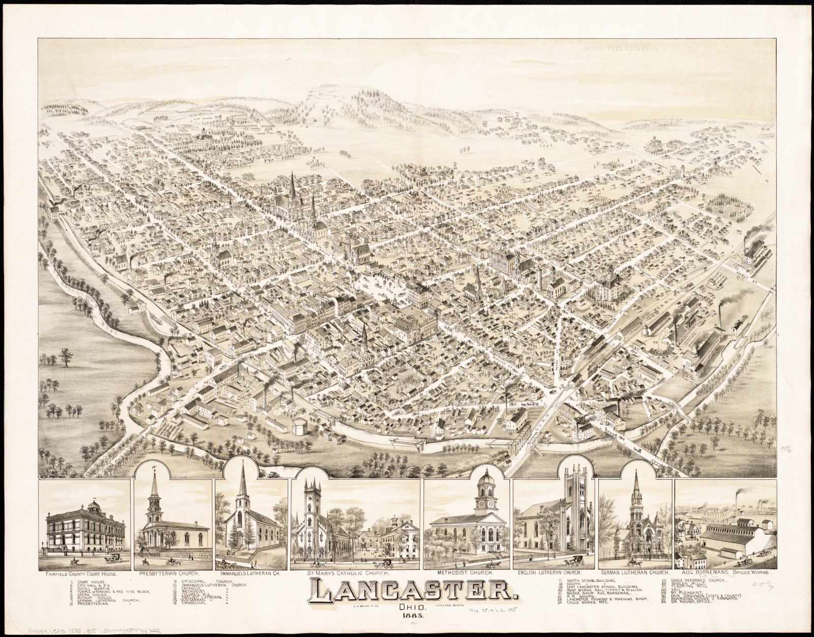 Lancaster, Ohio 1885, Boston Public Library - undated