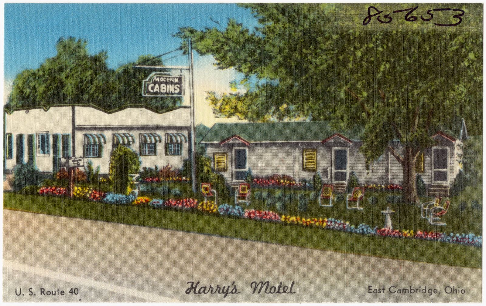 Harry's Motel, U.S. Route 40, east Cambridge, Ohio, Boston Public Library - undated